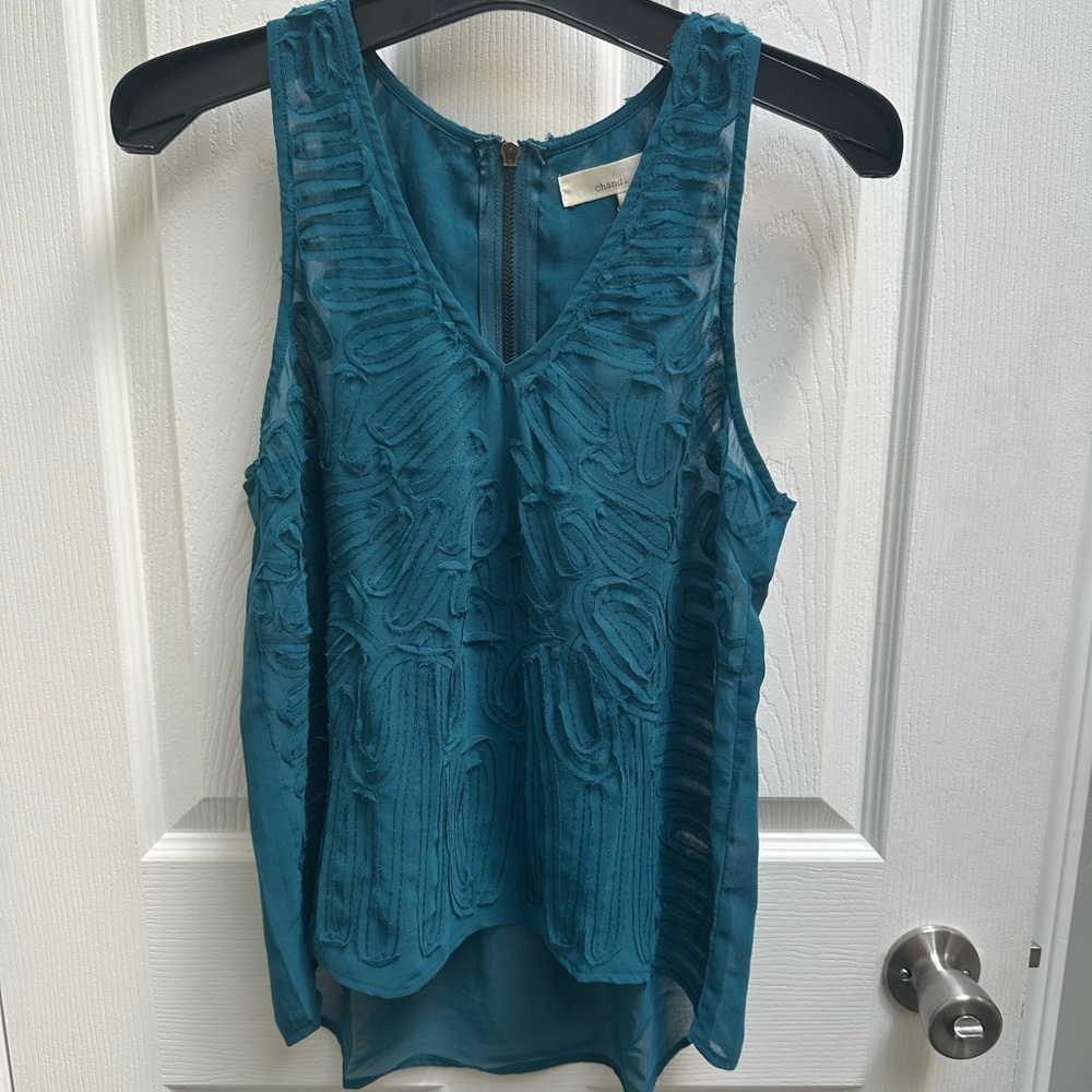 Anthropologie chandi & lia sheer zipper back tank NWT.